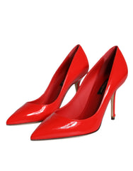 Dolce & Gabbana Red Patent Leather Bellucci Heel Pumps Shoes