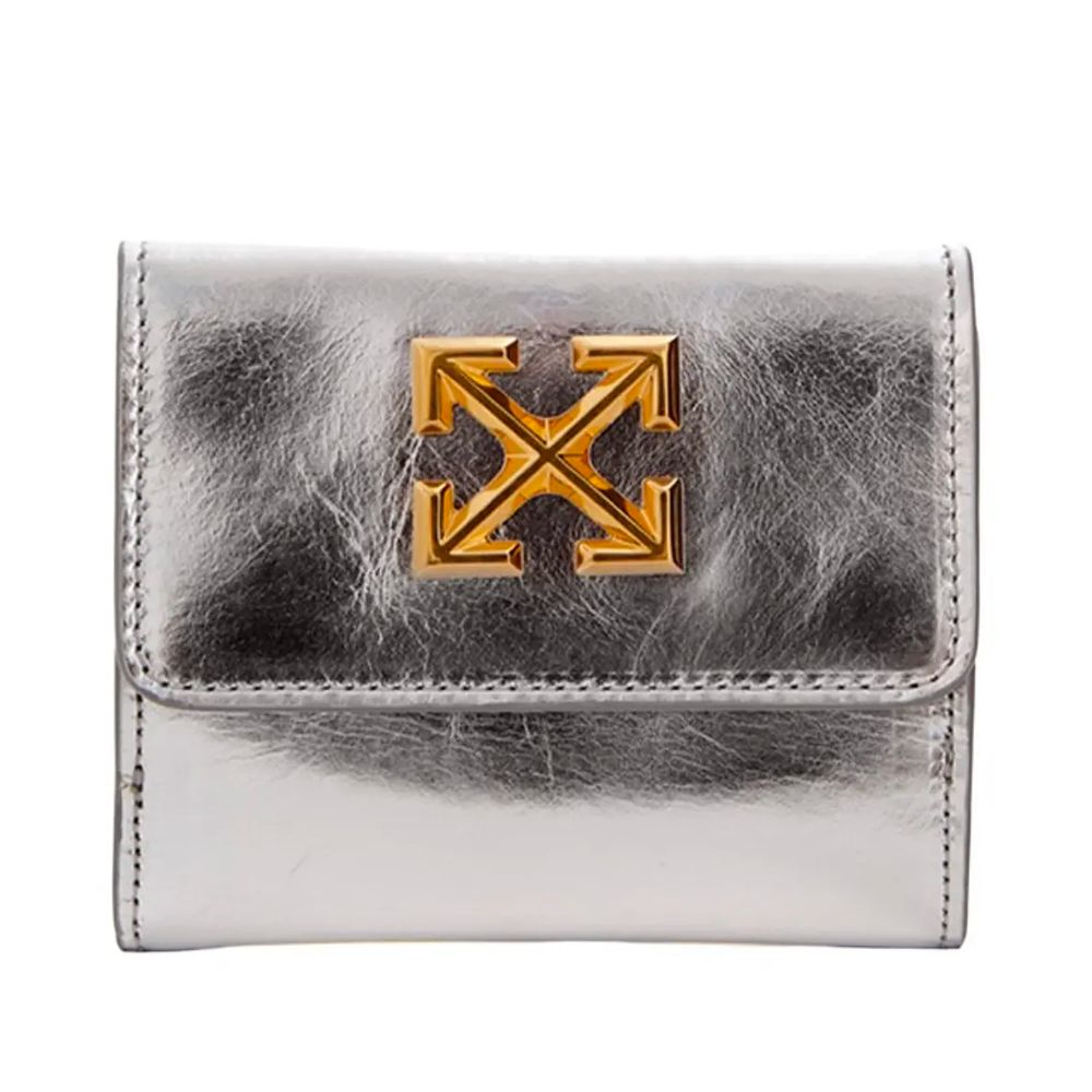 Off-White Silver Leather Wallet