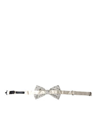 Dolce & Gabbana White Black Polka Dot Polyester Bow Tie Men