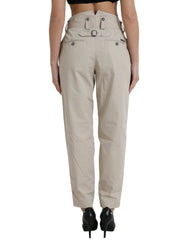 Dolce & Gabbana High-Waisted Tapered Fashion Pants - Beige