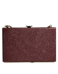 Dolce & Gabbana Maroon Leather Clutch Evening Crossbody Bag