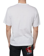 Dolce & Gabbana White Cotton DG Logo Print Casual T-shirt