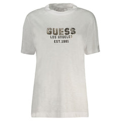 Guess Jeans White Cotton Tops & T-Shirt