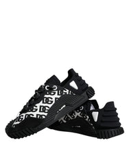 Dolce & Gabbana Black Logo Lace Up Low Top NS1 Sneakers Shoes