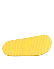 Dolce & Gabbana Yellow Rubber Slides Sandals Beachwear Shoes