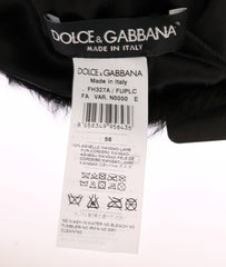 Dolce & Gabbana Elegant Black Xiangao Fur Beanie Hat