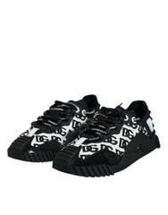 Dolce & Gabbana Black Logo Lace Up Low Top NS1 Sneakers Shoes