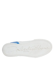 Dolce & Gabbana White Blue Portofino Low Top Sneakers Shoes