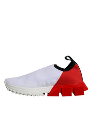 Dolce & Gabbana White Red Low Top Sorrento Men Sneakers Shoes