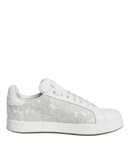 Dolce & Gabbana White Lace Portofino Low Top Sneakers Shoes