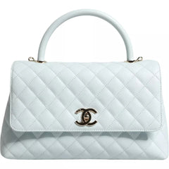 Chanel Blue Flap Top Handle Medium Robin Egg Coco Handle Bag