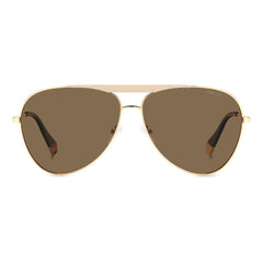 Polaroid Gold Stainless Steel Stainless Steel Sunglasses