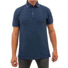 Corneliani Navy Blue Cotton Polo Shirt