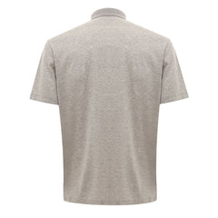 Corneliani Gray Cotton Polo Shirt