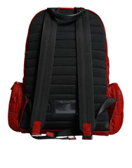 Dolce & Gabbana Red Patent Leather Logo Plaque Backpack Bag