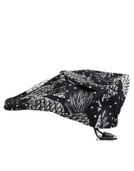 Dolce & Gabbana Black White Pineapple Print Newsboy Cap Hat