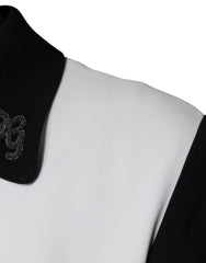 Dolce & Gabbana Black White DG Crown Full Zip Blouson Jacket