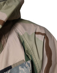 Dolce & Gabbana Multicolor Camouflage Full Zip Hooded Jacket