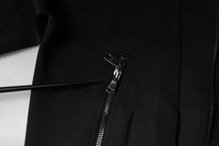 Dolce & Gabbana Black Hooded Logo Plaque Bomber Jacket