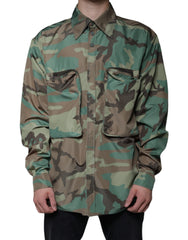 Dolce & Gabbana Multicolor Camouflage Button Down Shirt