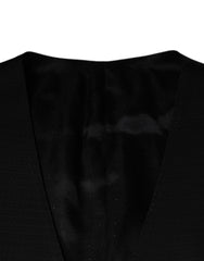 Dolce & Gabbana Black Wool Waistcoat Dress Formal Vest