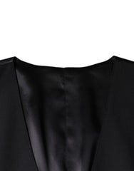 Dolce & Gabbana Black Wool Waistcoat Dress Formal Vest