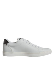 Dolce & Gabbana White Silver Sacred Heart Men Sneakers Shoes