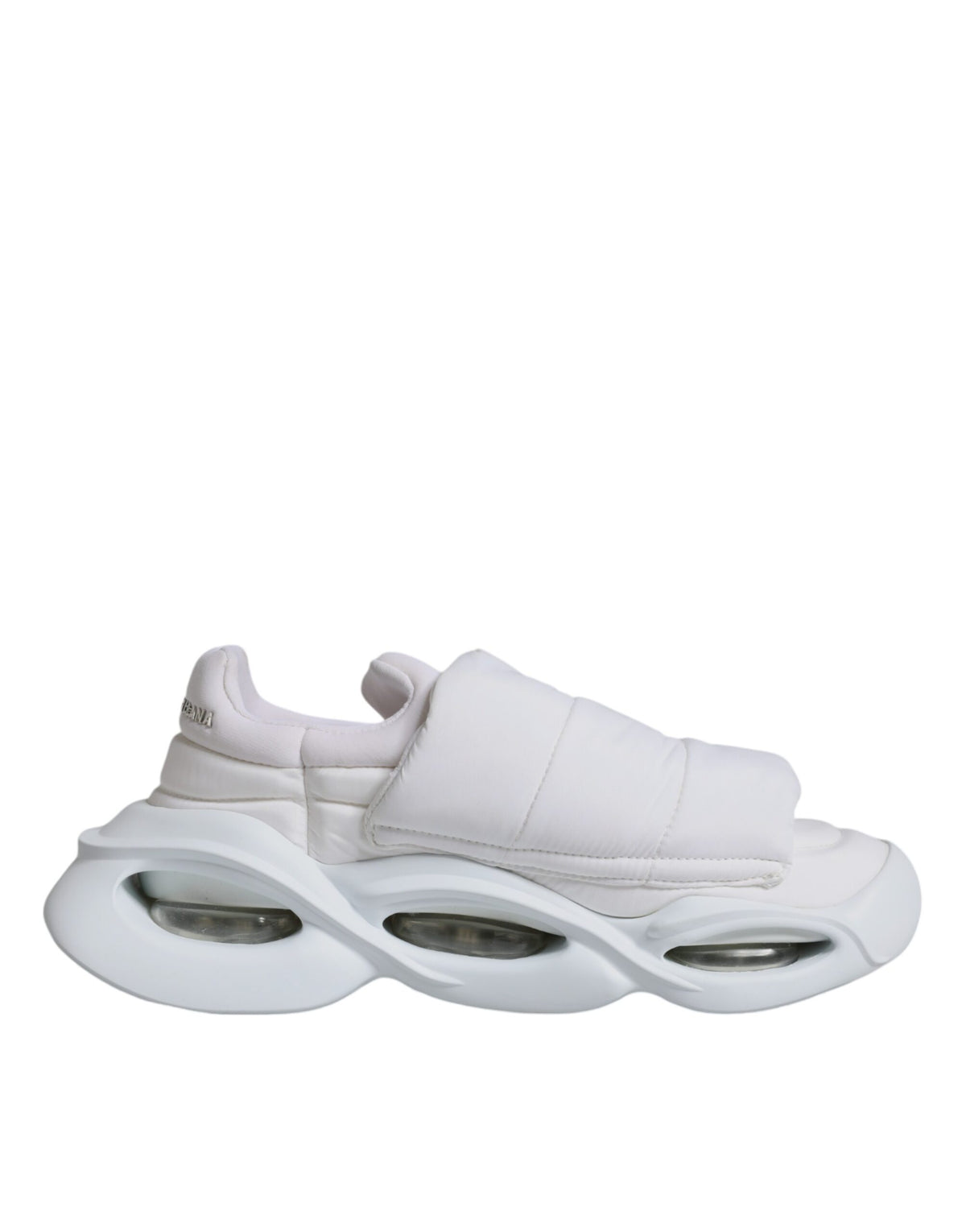 Dolce & Gabbana White Padded Fabric Low Top Sneakers Shoes