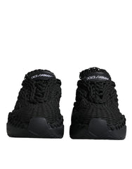 Dolce & Gabbana Black Knitted Daymaster Sneakers Shoes