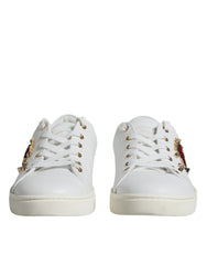 Dolce & Gabbana White Portofino Sacred Heart Sneakers Shoes