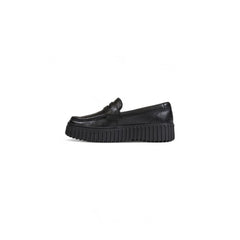 Clarks Black Leather Platform