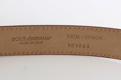 Dolce & Gabbana Polka Dot Snakeskin Belt with Silver Buckle