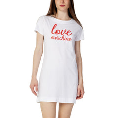 Love Moschino White Cotton Short Dress