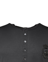 Dolce & Gabbana Gray Crown Bee Embroidery Pullover Sweater