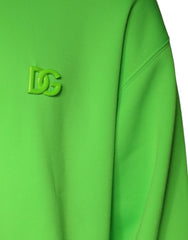Dolce & Gabbana Green Logo Hooded Pullover Men Sweatshirt Sweater