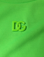 Dolce & Gabbana Green Logo Hooded Pullover Men Sweatshirt Sweater