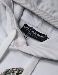 Dolce & Gabbana White Caesar Cotton Hooded Pullover Sweater