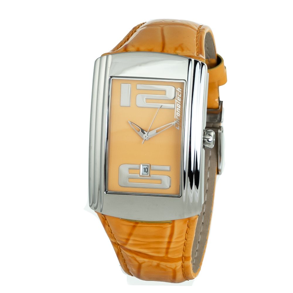 Chronotech Orange Leather Watch