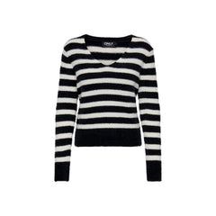 Only Black And White Polyester Sweater