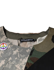 Dolce & Gabbana Multicolor Camouflage Cotton Round Neck T-shirt