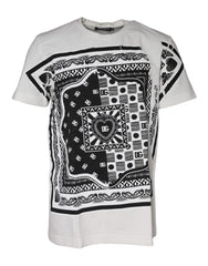 Dolce & Gabbana White Bandana Print Cotton Short Sleeves T-shirt