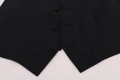 Dolce & Gabbana Black STAFF Wool Striped Vest