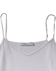 Fabiana Filippi White Spaghetti Strap Sleeveless Tank Top