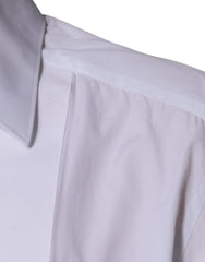 Dolce & Gabbana White Bib Cotton Poplin GOLD Men Formal Shirt