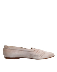 Dolce & Gabbana Beige Fabric Slip On Ballerina Flats Shoes
