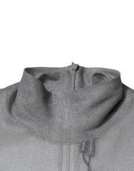 Dolce & Gabbana Grey Mesh Turtleneck Long Sleeve Blouse Top