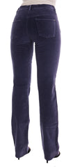 Ermanno Scervino Chic Purple Corduroy Bootcut Flare Pants