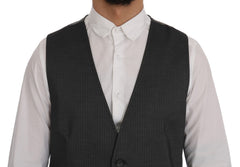 Dolce & Gabbana Sleek Gray Single-Breasted Waistcoat Vest