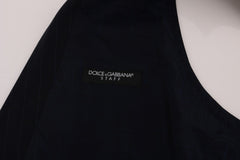 Dolce & Gabbana Blue STAFF Wool Stretch Vest