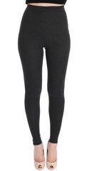 Dolce & Gabbana Elegant Gray High-Waist Wool Tights Pants